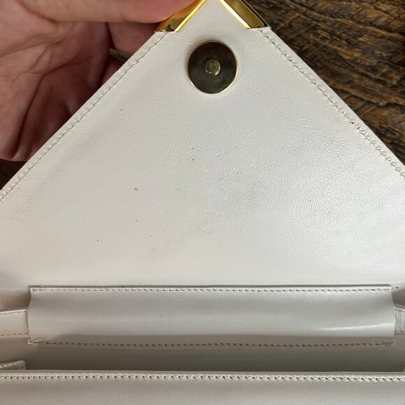 Vintage Michael Rome for M. Fine Italy Geometric Two-Tone Leather Shoulder Bag - Picture 8 of 9